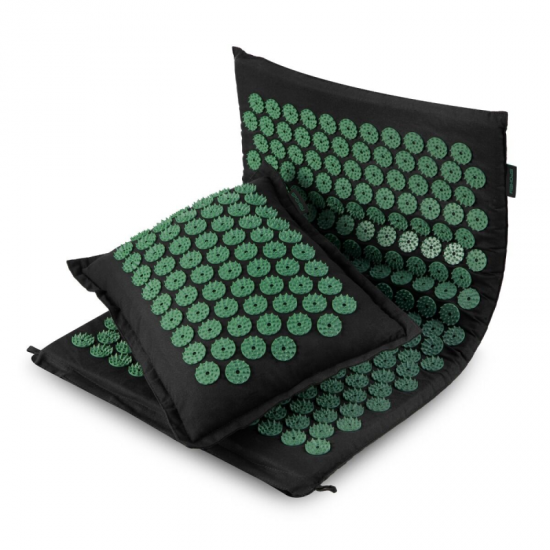 Akupresūros Kilimėlis Su Pagalve Spokey AKUMAT Juodas/Žalias