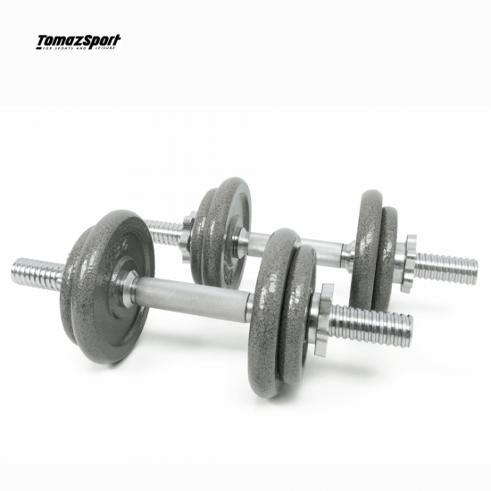 Regulējama svara komplekts tērauda hanteles Tomaz Sport Steel Power 2x10 kg