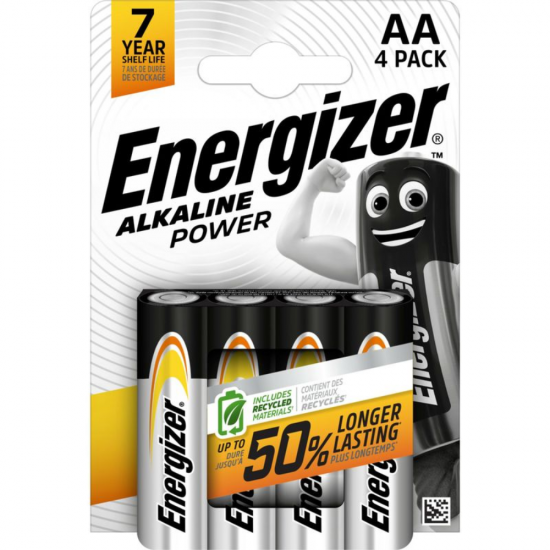 Šarminė baterija LR6 (AA) 1.5V 2900mAh Alkaline Power Energizer 4vnt pakuotėje