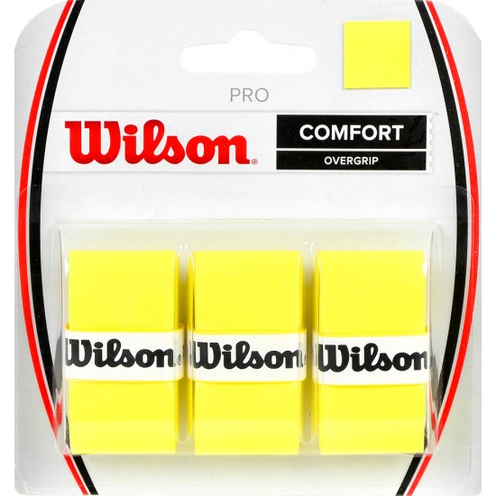 Apvijos Lauko Teniso Raketei WILSON PRO COMFORT OVERGRIP Geltona 3 vnt