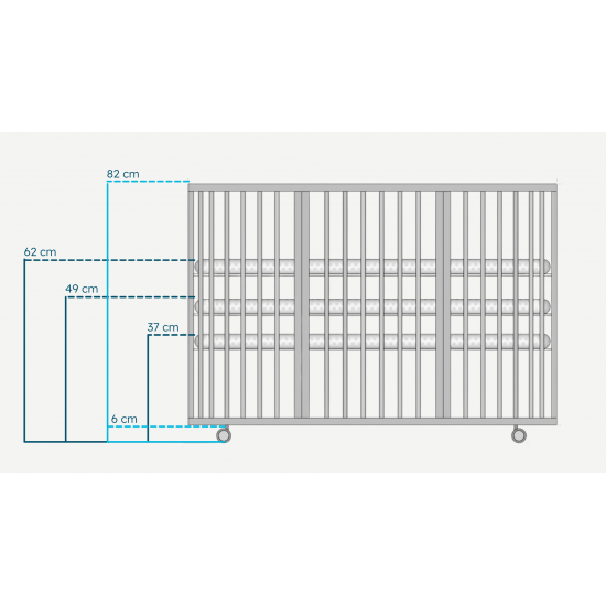 Bērnu Gultiņa-Transformators 9-in-1 Ingvart Smart, 65x173cm, Ovāla,Ziloņkaula Krāsa