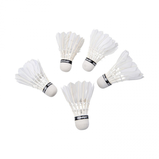 Badmintono Plunksnelės Donnay 5 vnt. Baltos 413990
