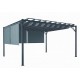 Bioklimatinė sodo pergola 3 × 4 m su slankiojančiu stogeliu ir 4 markizėmis