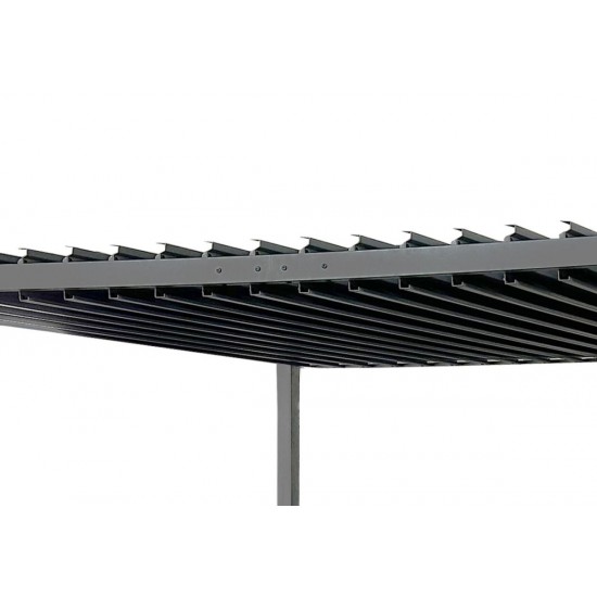 Bioklimatinė plieninė pergola 3 × 3 m su reguliuojamu stogu
