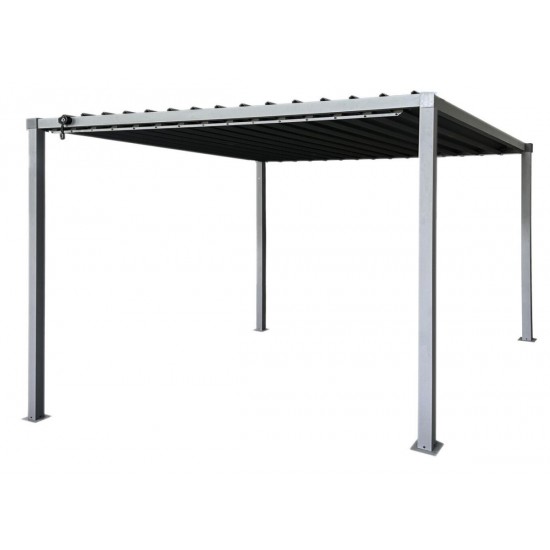 Bioklimatinė plieninė pergola 3 × 3 m su reguliuojamu stogu