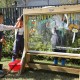 CLASSIC WORLD EDU dvipusis tapybos molbertas su vandens purkštuvu
