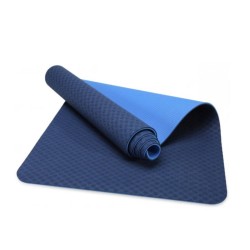 Dvipusis mankštos kilimėlis THOMS Comfort Blue 183x61cm, TPE storis 8mm