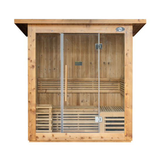 Sausā dārza sauna AMO-SS1320 ar krāsni 175x130x200cm trīsvietīga