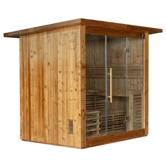 Sausā dārza sauna AMO-SS1320 ar krāsni 175x130x200cm trīsvietīga