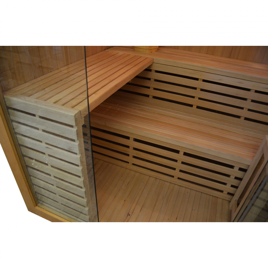 Sausa Pirtis AMO-EA4-200 Su Krosnele 200x180x200cm Penkiavietė Sausa Pirtis AMO-EA4-200 Su Krosnele 200x180x200cm Penkiavietė