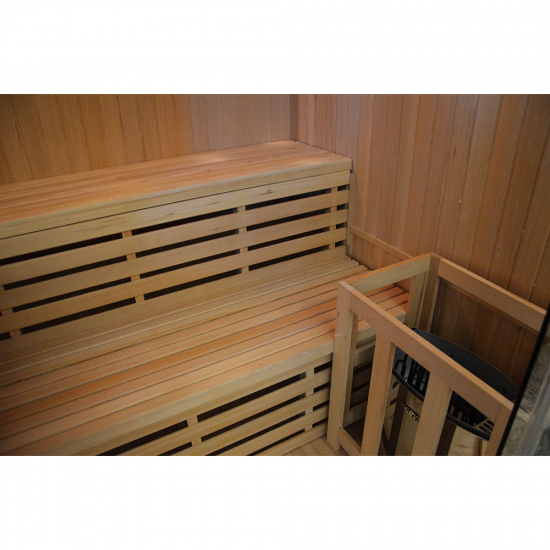 Sausa Pirtis AMO-EA4-200 Su Krosnele 200x180x200cm Penkiavietė Sausa Pirtis AMO-EA4-200 Su Krosnele 200x180x200cm Penkiavietė