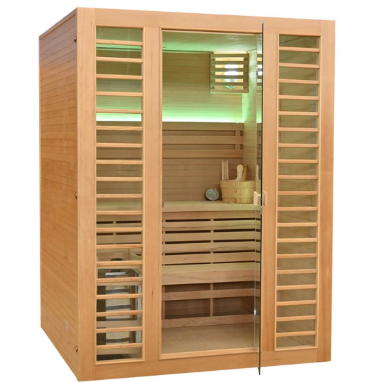 Sausā sauna AMO-TS3B XL ar krāsni 150x150x200 trīsvietīga