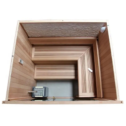 Sausā sauna AMUE-1241 ar plīti 200x180x210cm četrvietīga