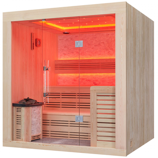 Sausā sauna AMUE-1241 ar plīti 200x180x210cm četrvietīga