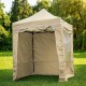 Sulankstoma „Pop Up“ pavėsinė su sienelėmis 2 × 2 m – smėlio spalvos, H serija, plieninė konstrukcija