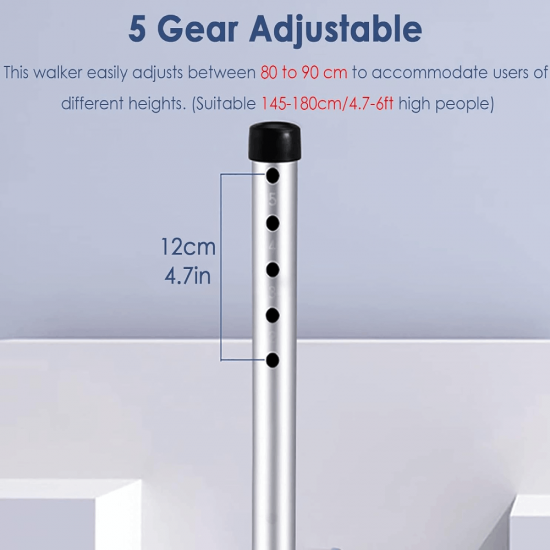 Sulankstomas vaikštynė KASMAN YC8201S su 2 ratukais ir rankiniu stabdžiu