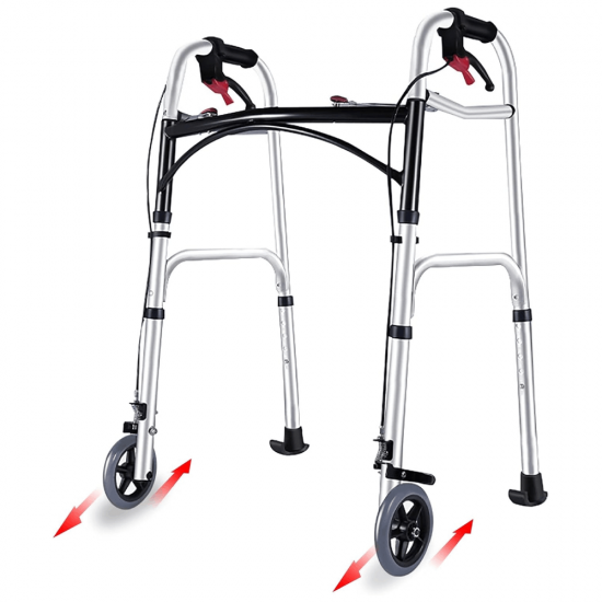 Sulankstomas vaikštynė KASMAN YC8201S su 2 ratukais ir rankiniu stabdžiu