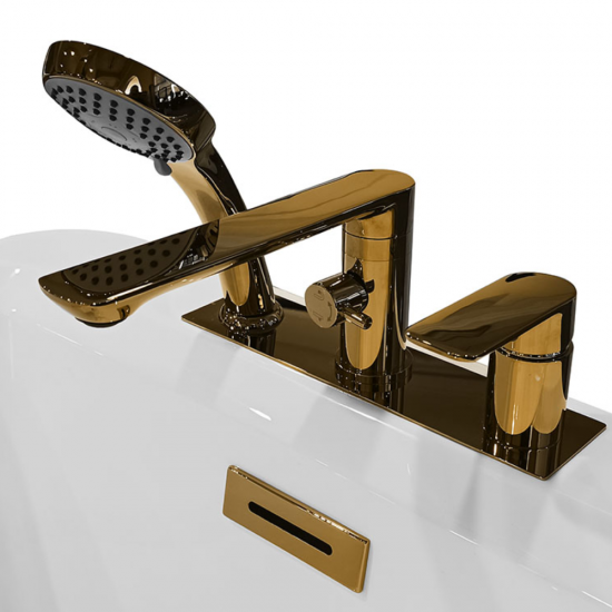 Laisvai stovinti vonia su auksines spalvos maišytuvu AMO-1015D 170x75x58 cm