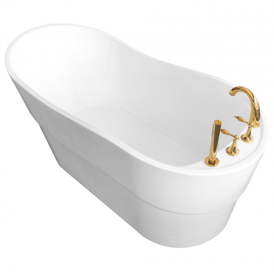 Laisvai stovinti vonia su auksiniu maišytuvu AMO-1036D 170x80x72 cm