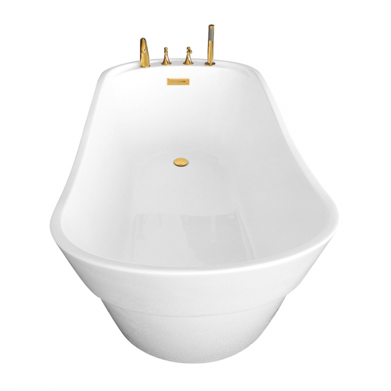 Laisvai stovinti vonia su auksiniu maišytuvu AMO-1036D 170x80x72 cm