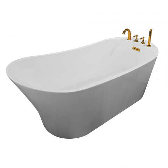 Laisvai stovinti vonia su auksiniu maišytuvu AMO-1037D 170x80x72 cm