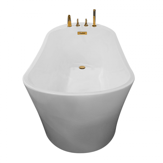 Laisvai stovinti vonia su auksiniu maišytuvu AMO-1037D 170x80x72 cm