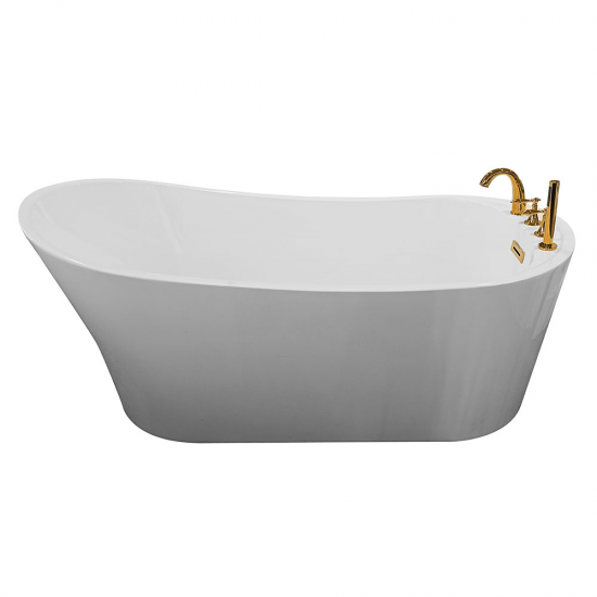 Laisvai stovinti vonia su auksiniu maišytuvu AMO-1037D 170x80x72 cm