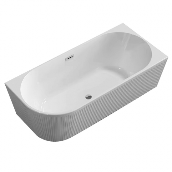 Laisvai stovinti, prie sienos montuojama vonia su grioveliais AMO-1091DR dešinė 150x75x58 cm