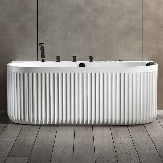 Laisvai pastatoma prie sienos montuojama SPA vonia su hidromasažu AMUE-A005W 170x80x63 cm