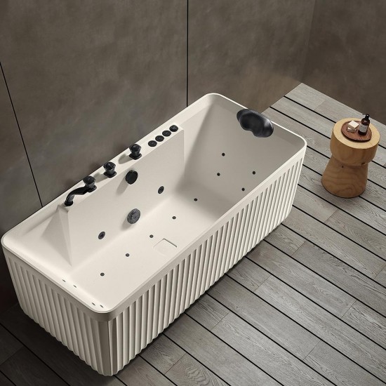Laisvai pastatoma prie sienos montuojama SPA vonia su hidromasažu AMUE-D005C 170x75x60 cm