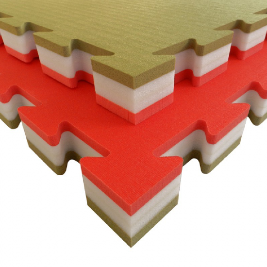 Grindų Danga Tatami J40L Raudona Balta Šalavija 100x100x4,0 Tankis 80/30 kg/m³