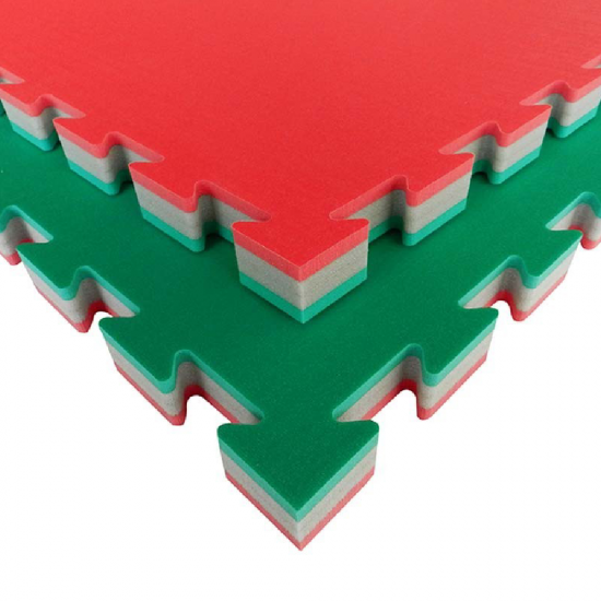 Grindų Danga Tatami J40S-50 Raudona Balta Žalia 50x50x4,0
