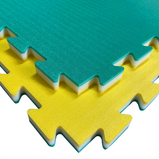 Grindų Danga Tatami K20S Geltona Žalia 100x100x2cm Tankis 100 kg/m³