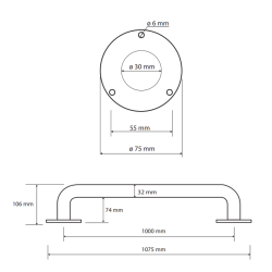 Laikiklis BEMETA Help 100 cm. Tesus, Baltas