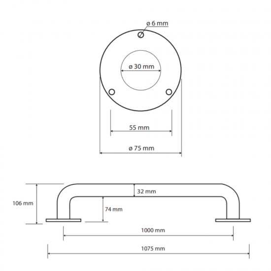 Laikiklis BEMETA Help 100 cm. Tesus, Baltas