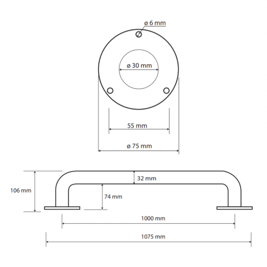 Laikiklis BEMETA Help 110 cm. Tesus, Baltas