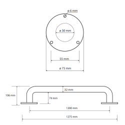 Laikiklis BEMETA Help 120 cm. Tesus, Baltas