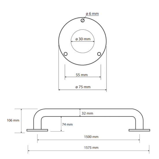 Laikiklis BEMETA Help 150 cm. Tesus, Baltas