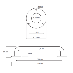 Laikiklis BEMETA Help 30 cm. Tesus, Baltas