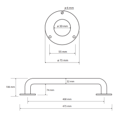 Laikiklis BEMETA Help 40 cm. Tesus, Baltas