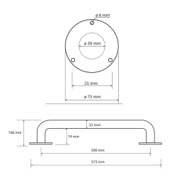 Laikiklis BEMETA Help 50 cm. Tesus, Baltas