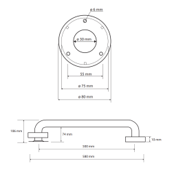 Laikiklis BEMETA Help 50 cm. Tesus, Baltas Su Tvirtinimo Apdaila