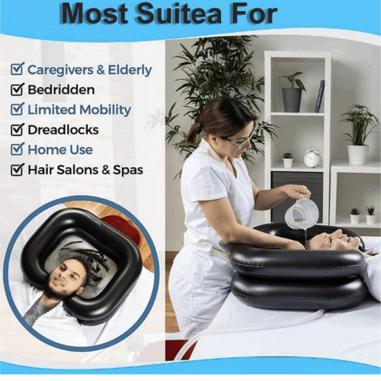 Pripučiama Galvos-Plaukų Plovimo Vonelė KASMAN GS 50x60 Black