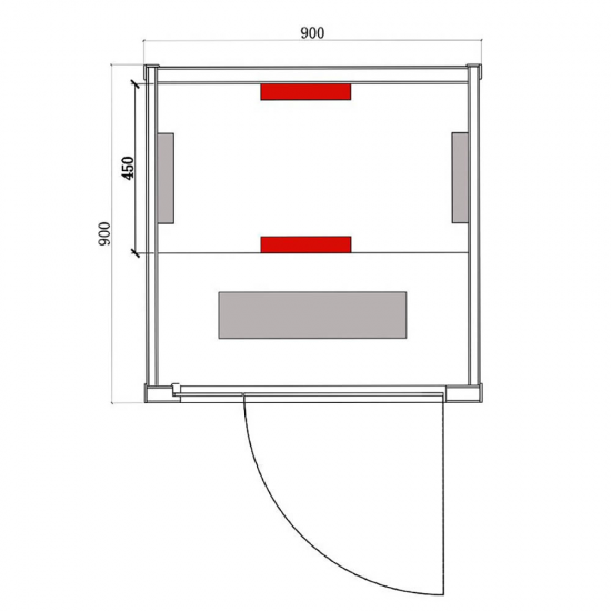 Infrasarkanā pirts AMO-EA1R 90x90x190 cm. Vienvietīgs sēdeklis