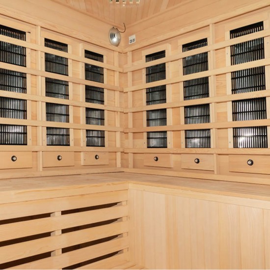 Infraraudonųjų Spindulių Sauna AMO-EA4CRS 180x180x200 keturvietis su himalaju druska
