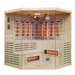 Infraraudonųjų Spindulių Sauna AMO-EA4CRS 180x180x200 keturvietis su himalaju druska