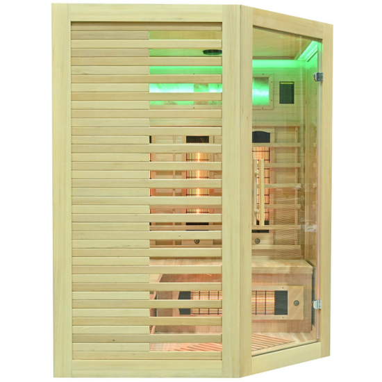 Infrasarkanā sauna AMO-RL3CS ar sāls akmeni 150x150x190cm trīsvietīga