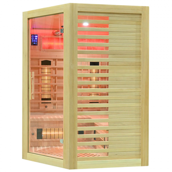 Infrasarkanā sauna AMO-RL3CS ar sāls akmeni 150x150x190cm trīsvietīga