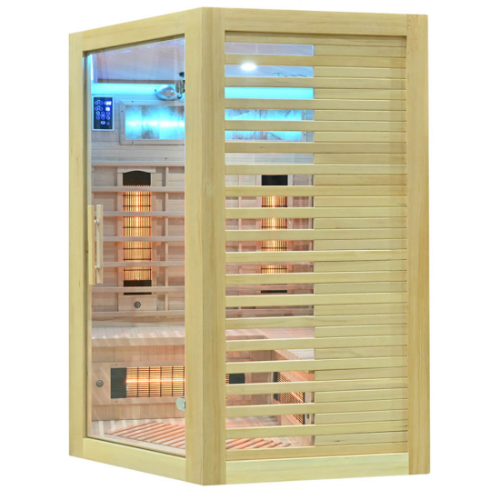 Infrasarkanā sauna AMO-RL3CS ar sāls akmeni 150x150x190cm trīsvietīga