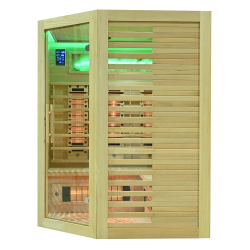 Infrasarkanā sauna AMO-RL3CST ar sāls akmeni un turmalīniem 150x150x190cm trīsvietīga